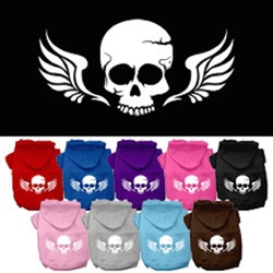 Skull Wings Screen Print Pet Hoodies