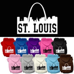 St Louis Skyline Screen Print Pet Hoodies