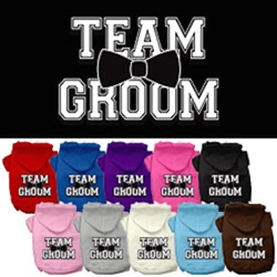 Team Groom Screen Print Pet Hoodies