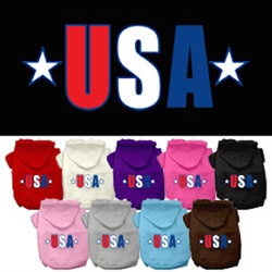 USA Star Screen Print Pet Hoodies