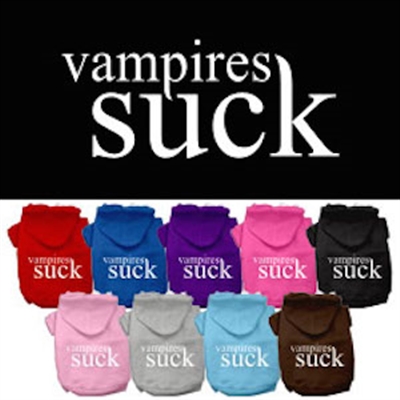 Vampires Suck Screen Print Pet Hoodies