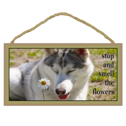 Stop and Smell the Flowers Wooden Sign 5" x 10"