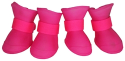 Pink Protective Multi-Usage All-Terrain Black Rubberized Dog Shoes