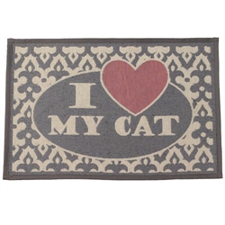 I Love My Cat Gray/Pink Tapestry Placemat