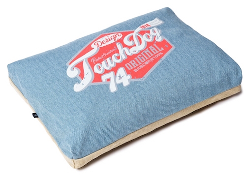 Dark Blue Touchdog Original Sporty Vintage Throwback Reversible Plush Rectangular Dog Bed