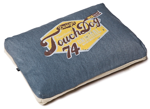 Midnight Blue Touchdog Original Sporty Vintage Throwback Reversible Plush Rectangular Dog Bed