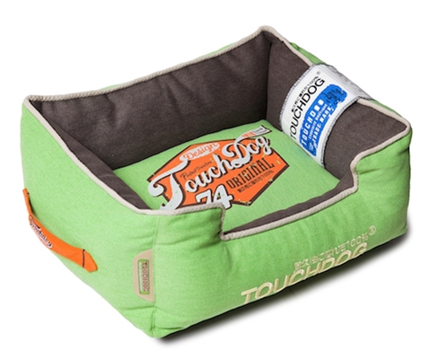 Mint Green Touchdog Original Sporty Vintage Throwback Reversible Plush Rectangular Dog Bed