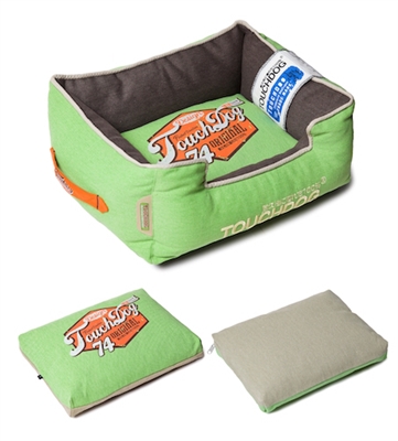 Mint Green Touchdog Original Sporty Vintage Throwback Reversible Plush Rectangular Dog Bed