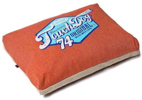 Orange Touchdog Original Sporty Vintage Throwback Reversible Plush Rectangular Dog Bed