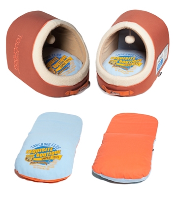 Burgundy Red Touchdog Indoor Active-Play Exquisite Panoramic Designer Vintage Emblem Dog Bed