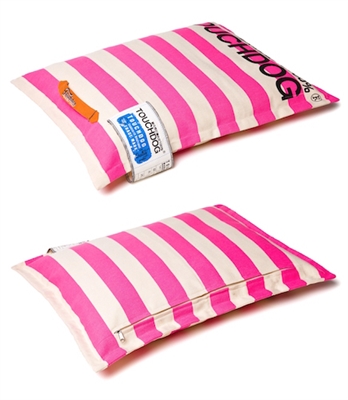 Pink Touchdog Polo-Zippered Insertable And Removable Pillow Cushioned Collapsible Travel Dog Bed