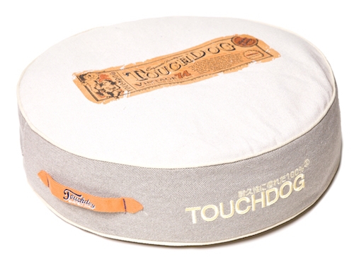 Grey Touchdog Original Surround-View Classical Denim-Toned Plush Raised Dog Bed