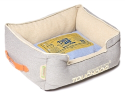 Light Grey Touchdog Original Denim Classical Rectangular And Reversible Dog Bed