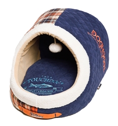 Dark Blue Touchdog Diamond Stitched Active-Play Indoor Panoramic Designer Dog Bed