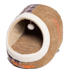 Light Brown Touchdog Diamond Stitched Active-Play Indoor Panoramic Designer Dog Bed