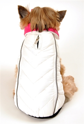 Featherlite Reversible-Reflective Puffer Vest  - Pink/White