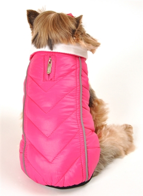 Featherlite Reversible-Reflective Puffer Vest  - Pink/White