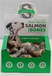 Salmon Skin Bones (18 bones/box) by Snack 21