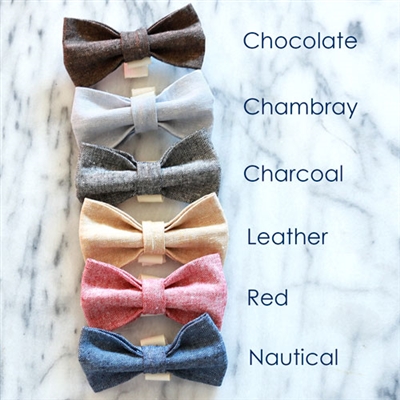 Bow Tie Linen Dog Collar
