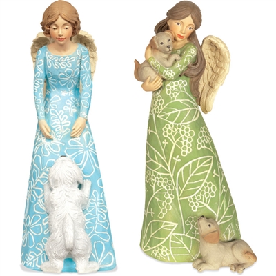 12 Piece Pawsitive Angel Figurine Assortment