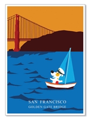 SF, Sailing in Sunset - Rocket Launch Greeting Cards