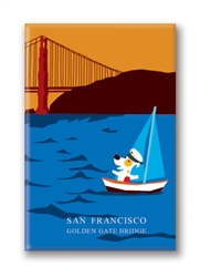 SF, Sailing in Sunset: Fridge Magnet
