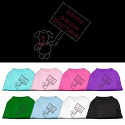 Santa Stop Here Rhinestone Shirts