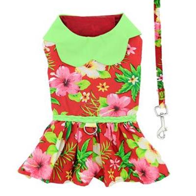Hawaiian Red Hibiscus Dog Dress
