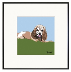 Framed Print: Cocker Spaniel Sitting, Brown