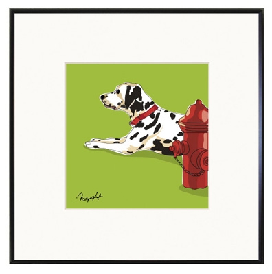 Framed Print: Dalmatian - Firehydrant