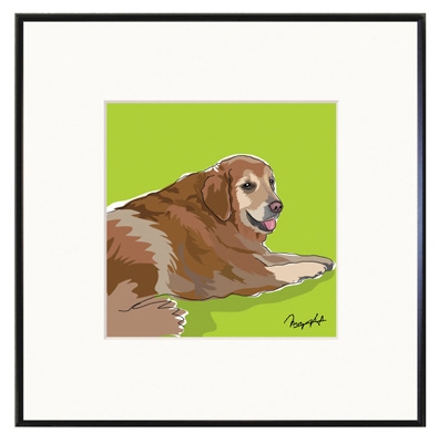 Framed Print: Golden Retriever Sitting
