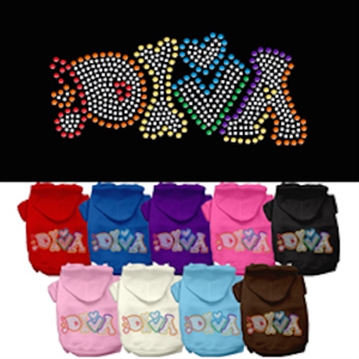 Technicolor Diva Rhinestone Pet Hoodie