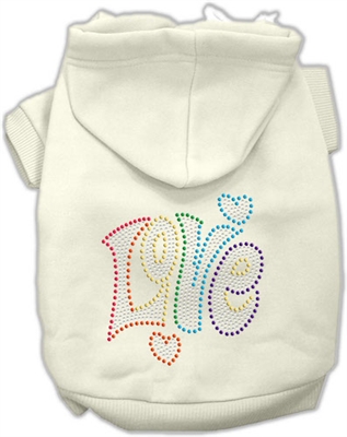 Technicolor Love Rhinestone Pet Hoodie