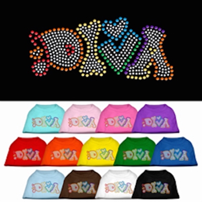 Technicolor Diva Rhinestone Pet Shirt