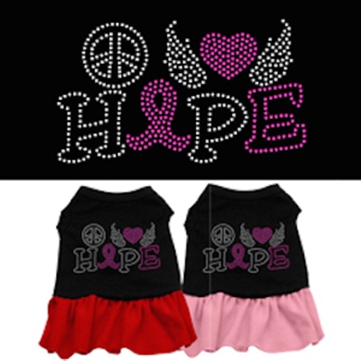 Peace Love Hope Breast Cancer Rhinestone Pet Dress