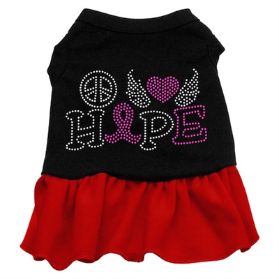 Peace Love Hope Breast Cancer Rhinestone Pet Dress