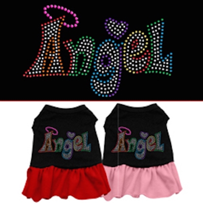 Technicolor Angel Rhinestone Pet Dress