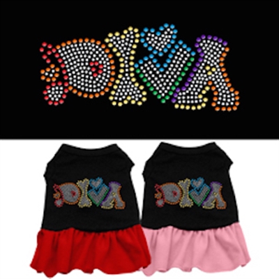 Technicolor Diva Rhinestone Pet Dress