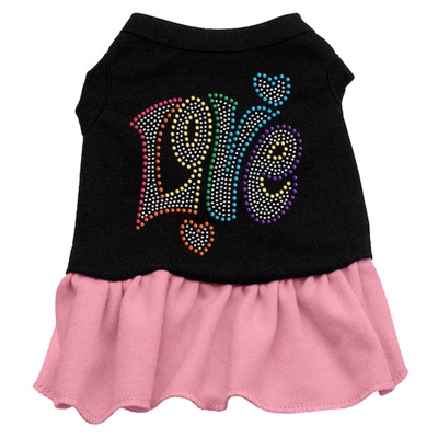 Technicolor Love Rhinestone Pet Dress