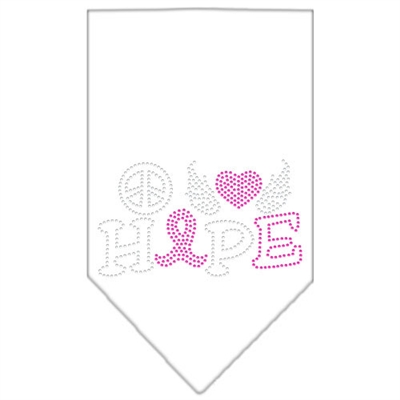 Peace Love Hope Breast Cancer Rhinestone Pet Bandana