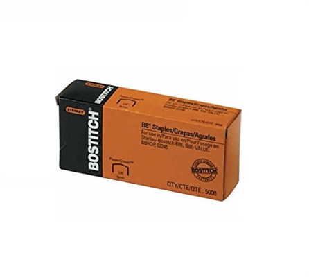 Grapas B8 PowerCrown 1/4 Caja De 5.000 Grapas Stanley Bostitch PowerCrown 1/ 4", Modelo STCRP21151/4, Para Clavadoras Profesionales Caja 5000 Grapas STCRP21151