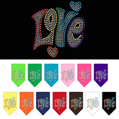 Technicolor Love Rhinestone Pet Bandana