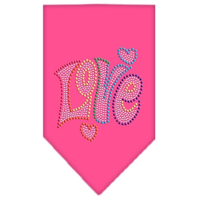 Technicolor Love Rhinestone Pet Bandana