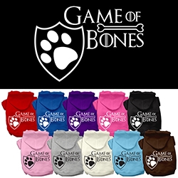 Game of Bones Screen Print Dog Hoodie