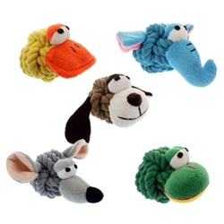 Multipet Rope Head Animals Assortment 4"