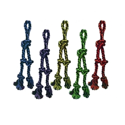 Multipet Nuts for Knots Rope Tug w/ 2 Danglers (Assorted Colors) 15"
