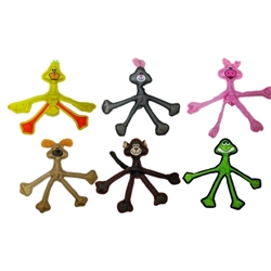 Multipet Skele-Ropes Dog Toy Frog Assorted 15 In
