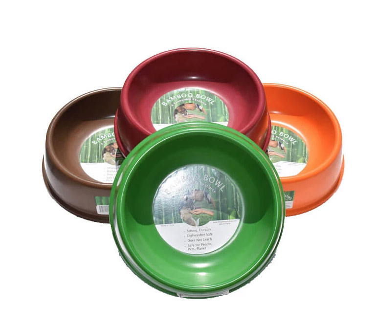 Orange Bamboo Bowls For Dogs