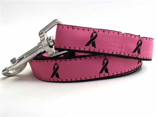 Breast Cancer Awareness Pink Collar and Leash Set All Metal Buckles