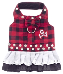 Red Buffalo Plaid Biker Bow Dress